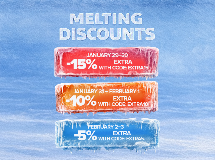 Final sale last days! Get extra discounts with codes EXTRA15, EXTRA10 and EXTRA5 on selected dates. Hurry up and shop before it&rsquo;s gone!